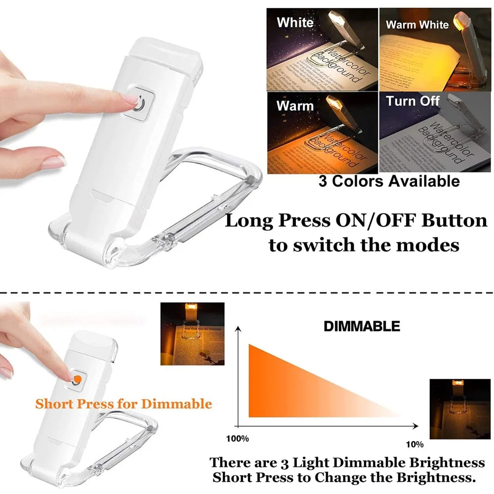 Luminara Scribe - Lampe pince rechargeable idéale pour la lecture de nuit, lumière douce et ciblée.